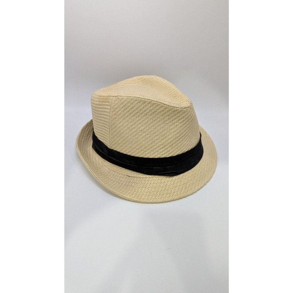 Hattitude Tan Wicker Fedora Hat